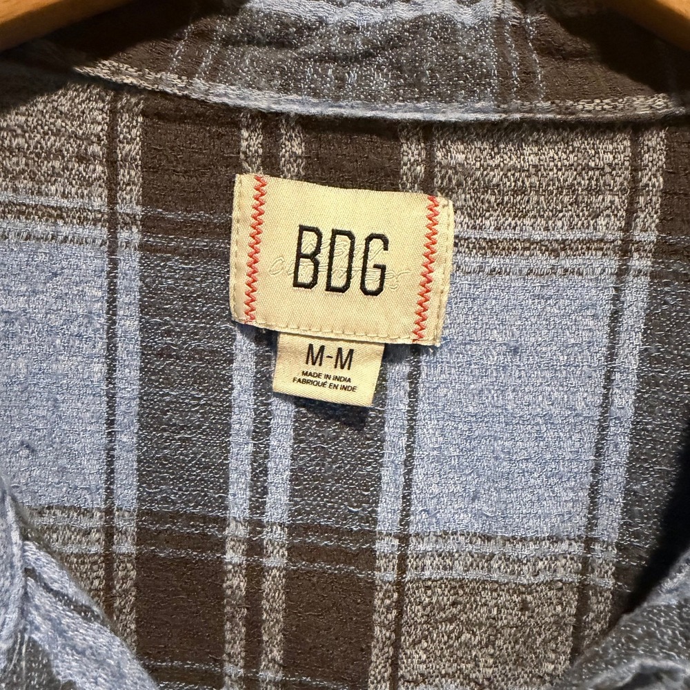 BDG Urban Outfitters Women's M Blue Plaid Button Down Oversized Boxy Grunge - Picture 5 of 8